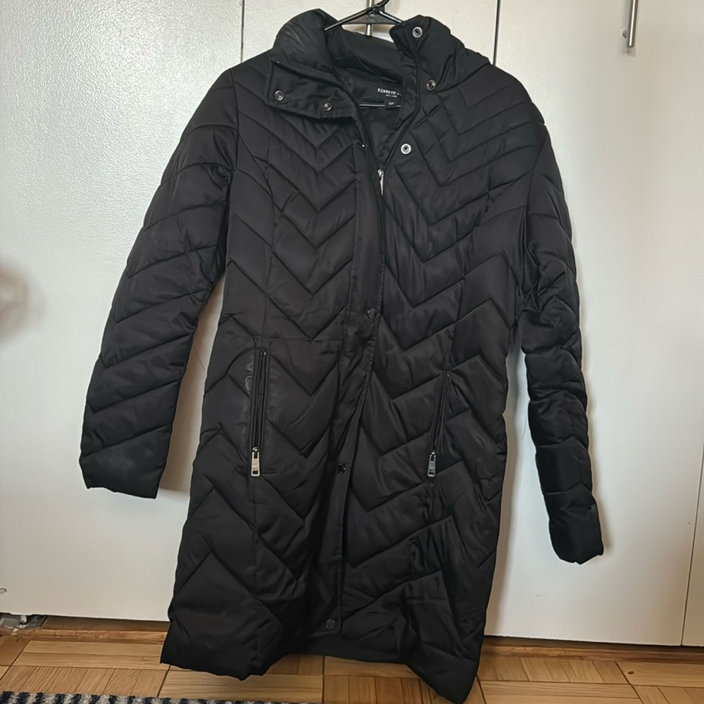 Black mid length coat